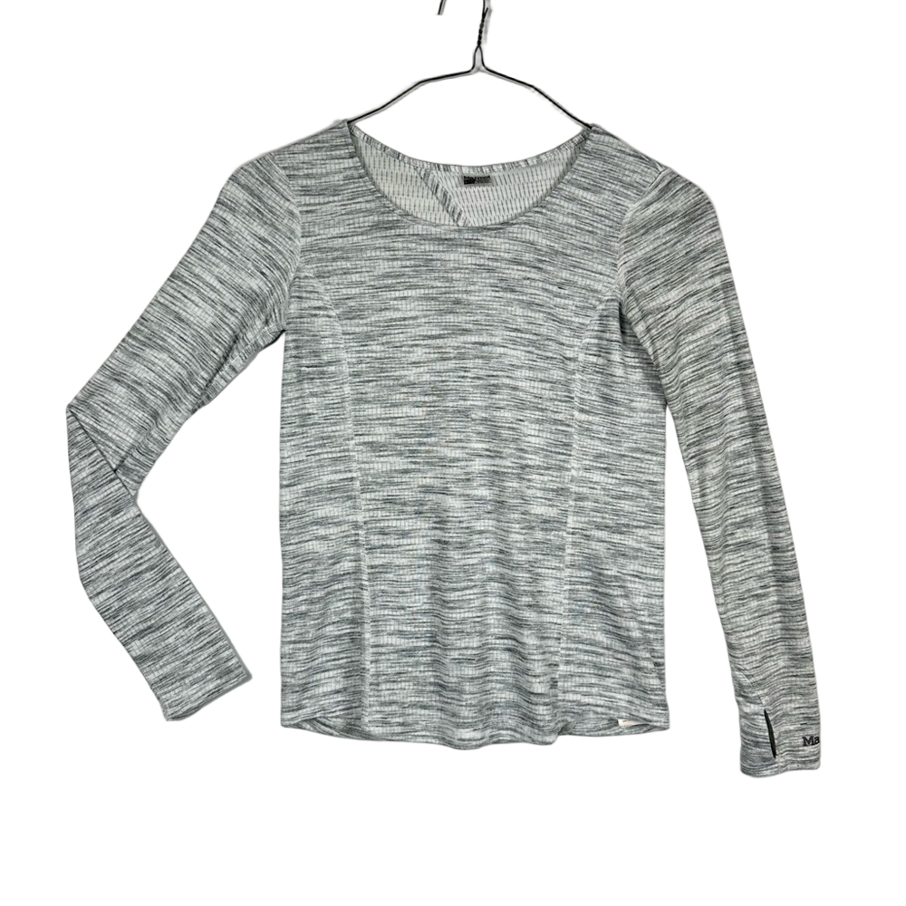 Marmot Open Back Women's Heathered Gray Long Sleeve Top Thumb Holes Size XSmall